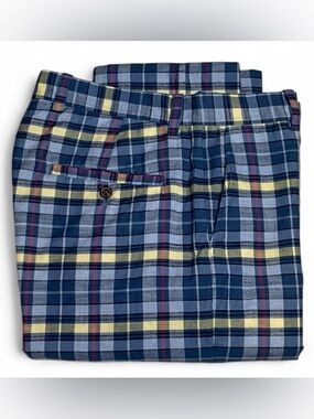 NWOT! Brooks Brothers 1818 Clark Fit Blue Plaid Pants Men’s Size W32 L32 Golf